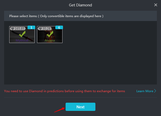 Diamond Trading Mode For Dota2 Items